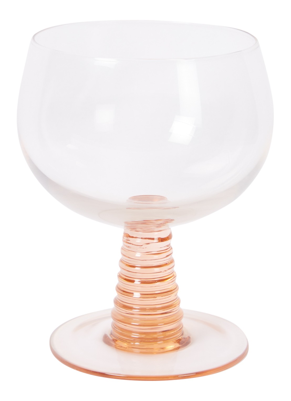 HKliving Swirl laag wijnglas 35 cl - voorkant 3 lichtroze