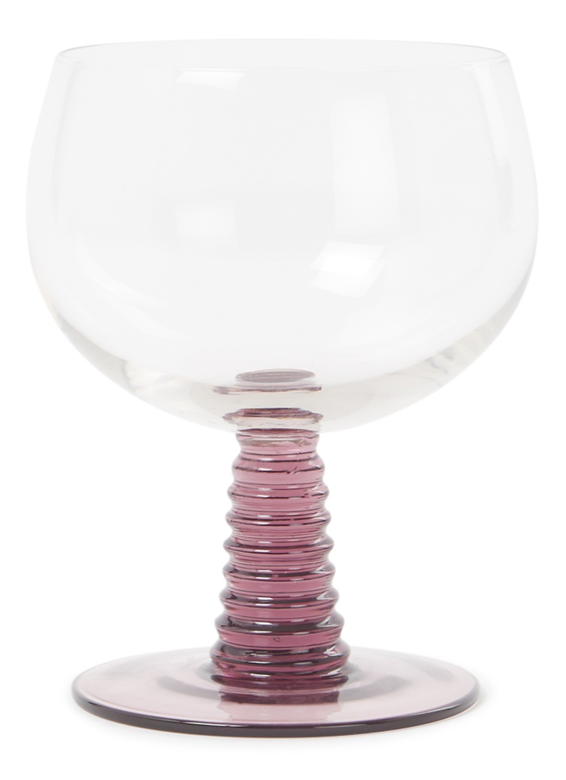 HKliving Swirl laag wijnglas 35 cl - voorkant paars