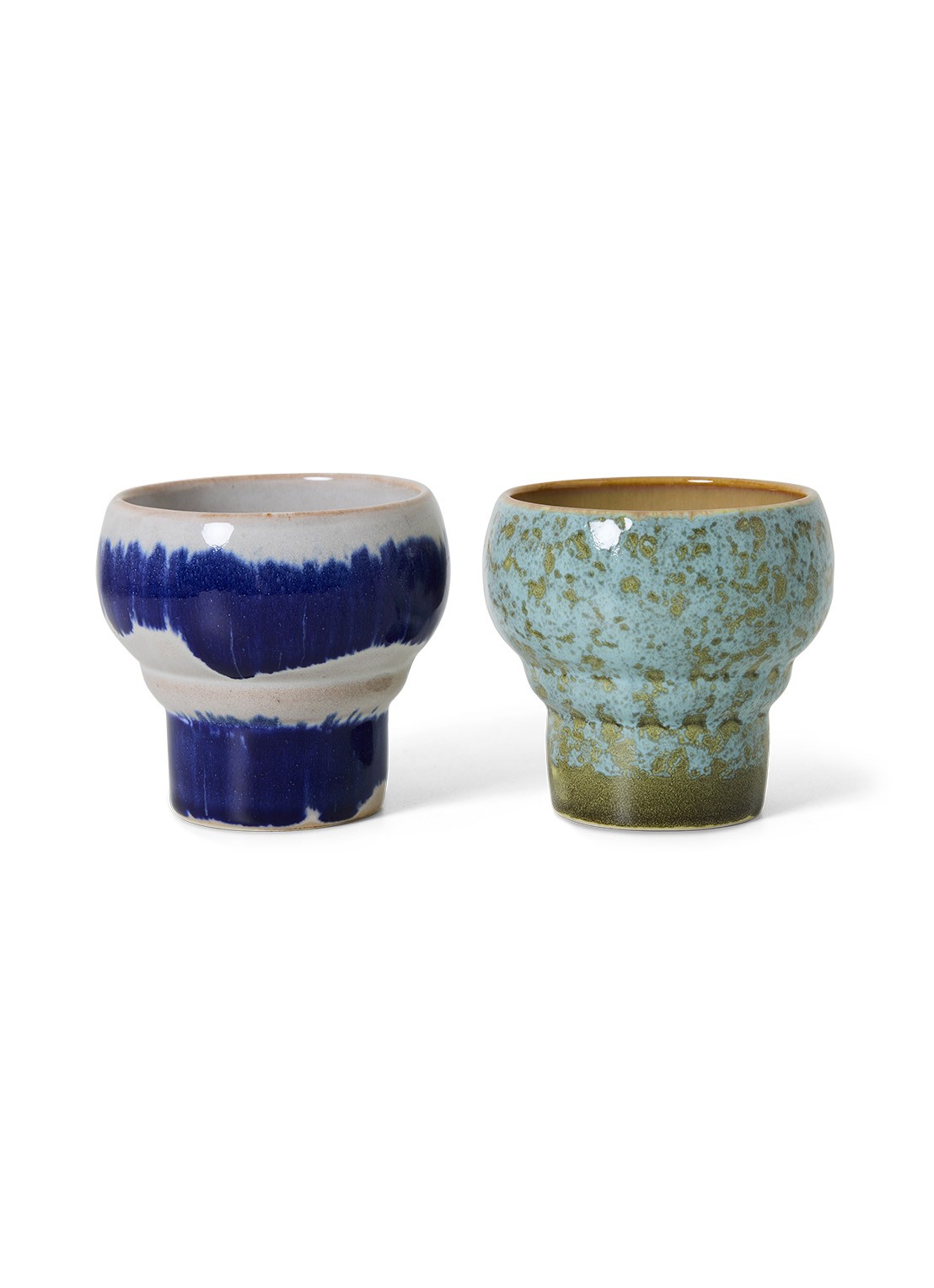 HKliving Symbolist lungo mok set van 2 - voorkant 2 donkerblauw