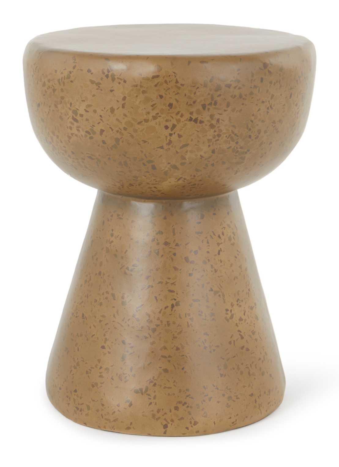 HKliving Terrazzo bijzettafel 44 cm - voorkant khaki