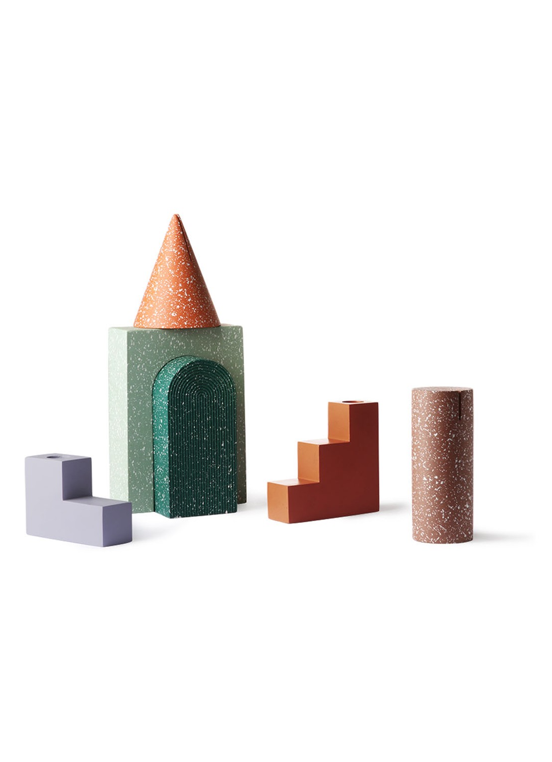 HKliving Terrazzo Cylinder fotostandaard - detail 4 donkerrood