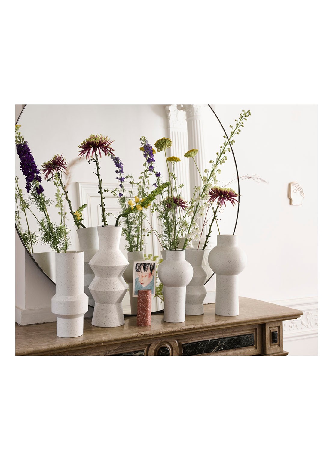 HKliving Terrazzo Cylinder fotostandaard - voorkant 2 donkerrood