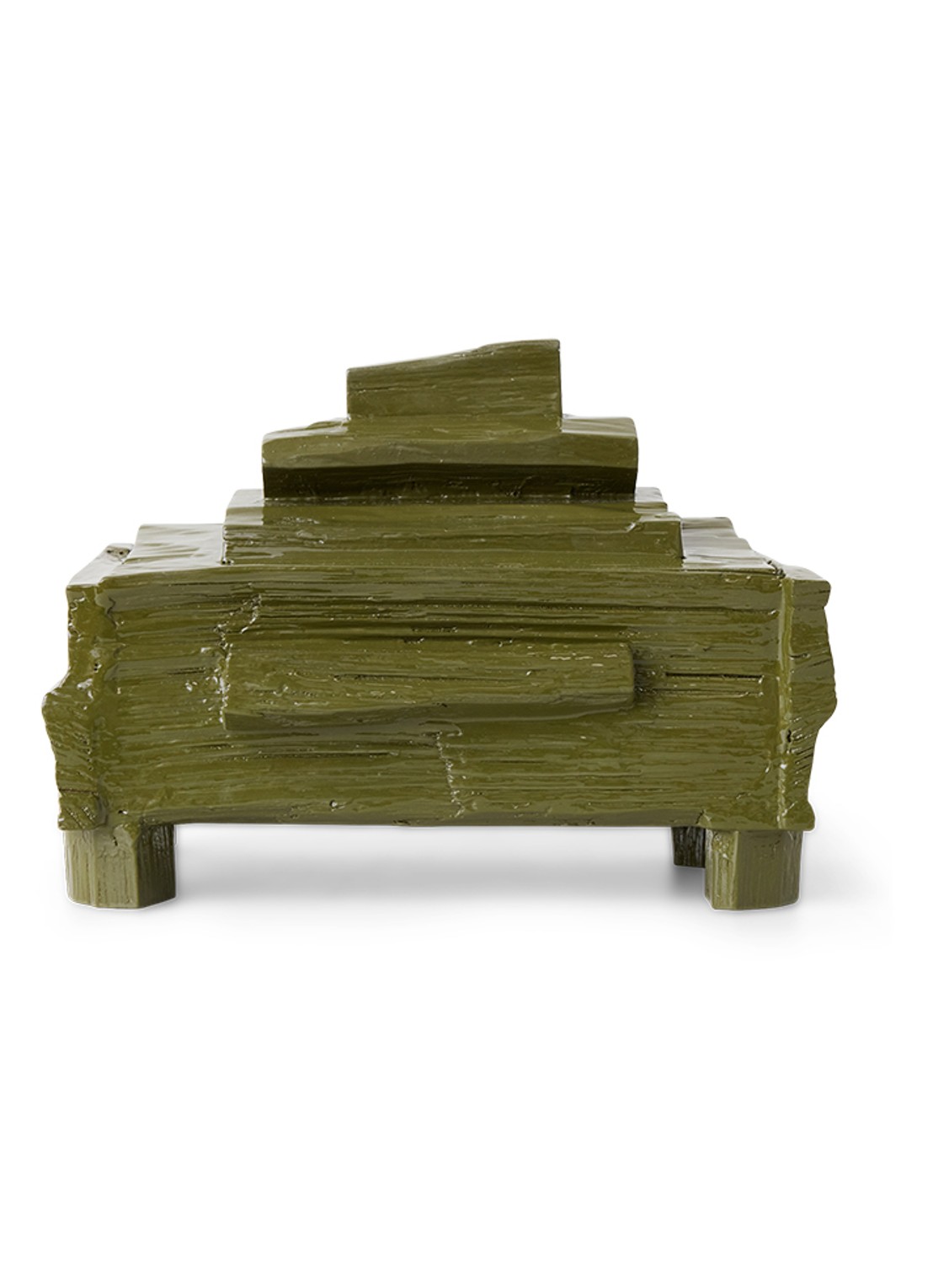 HKliving Teun Zwets opbergdoos 30 x 19 cm - voorkant 2 mosgroen