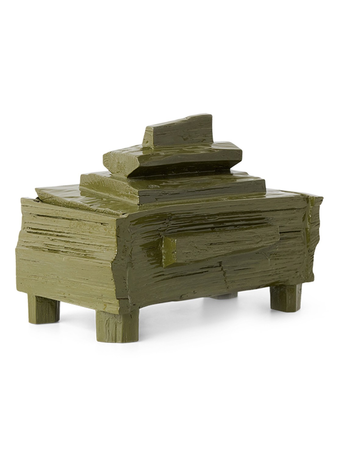 HKliving Teun Zwets opbergdoos 30 x 19 cm - voorkant 3 mosgroen