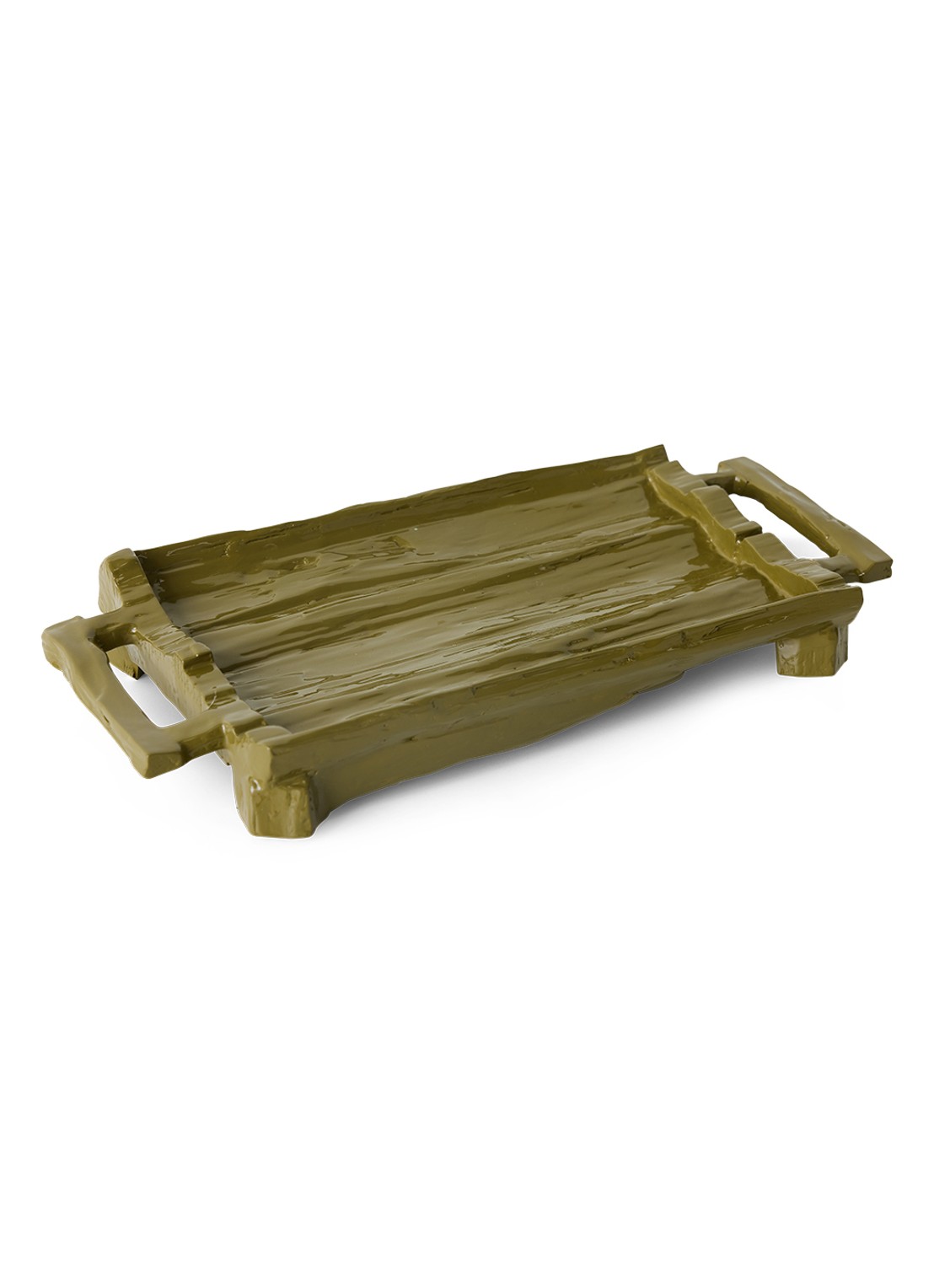 HKliving Teun Zwets serveerschaal  53 x 25 cm - achterkant 5 mosgroen
