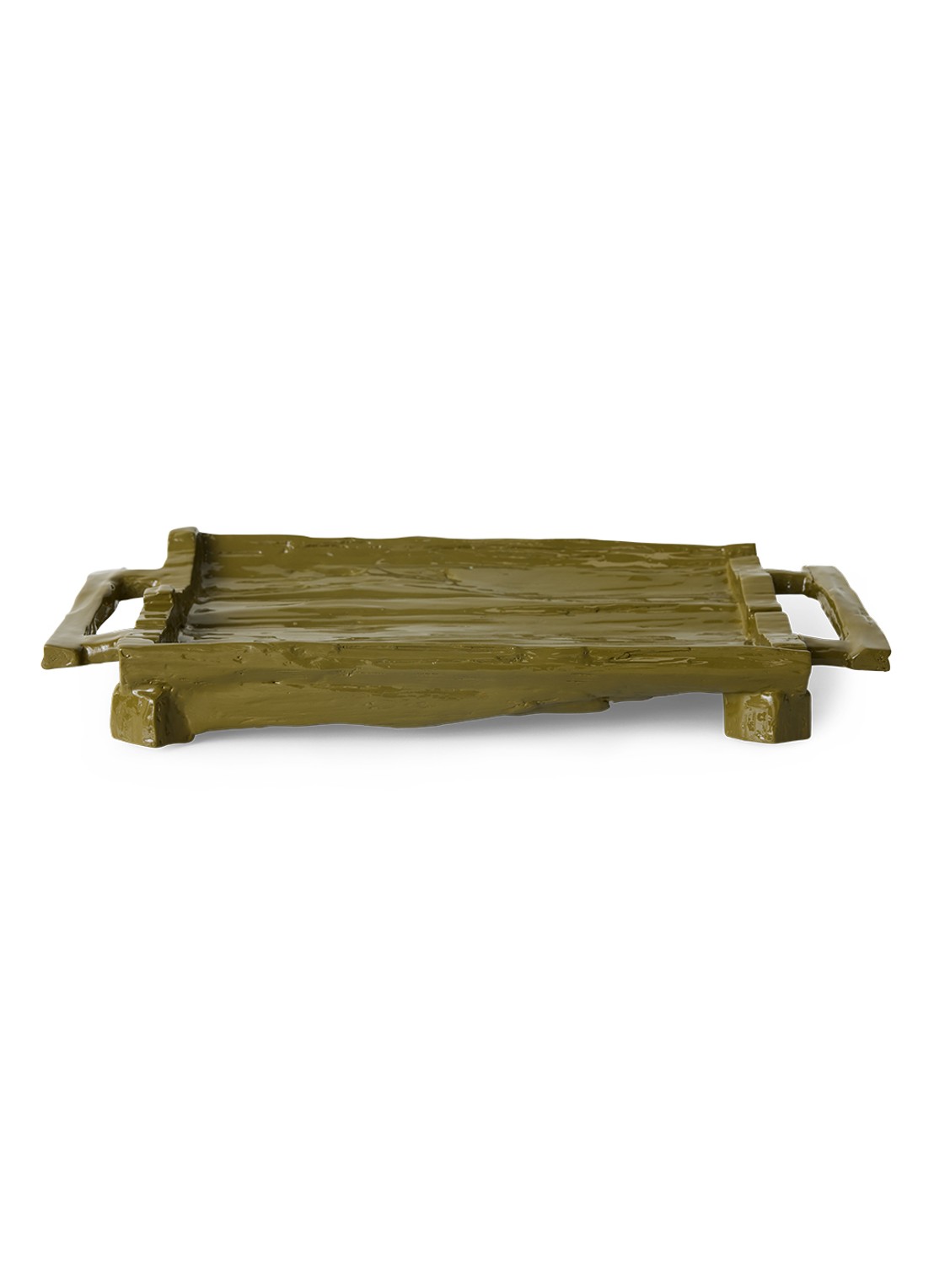 HKliving Teun Zwets serveerschaal  53 x 25 cm - voorkant mosgroen