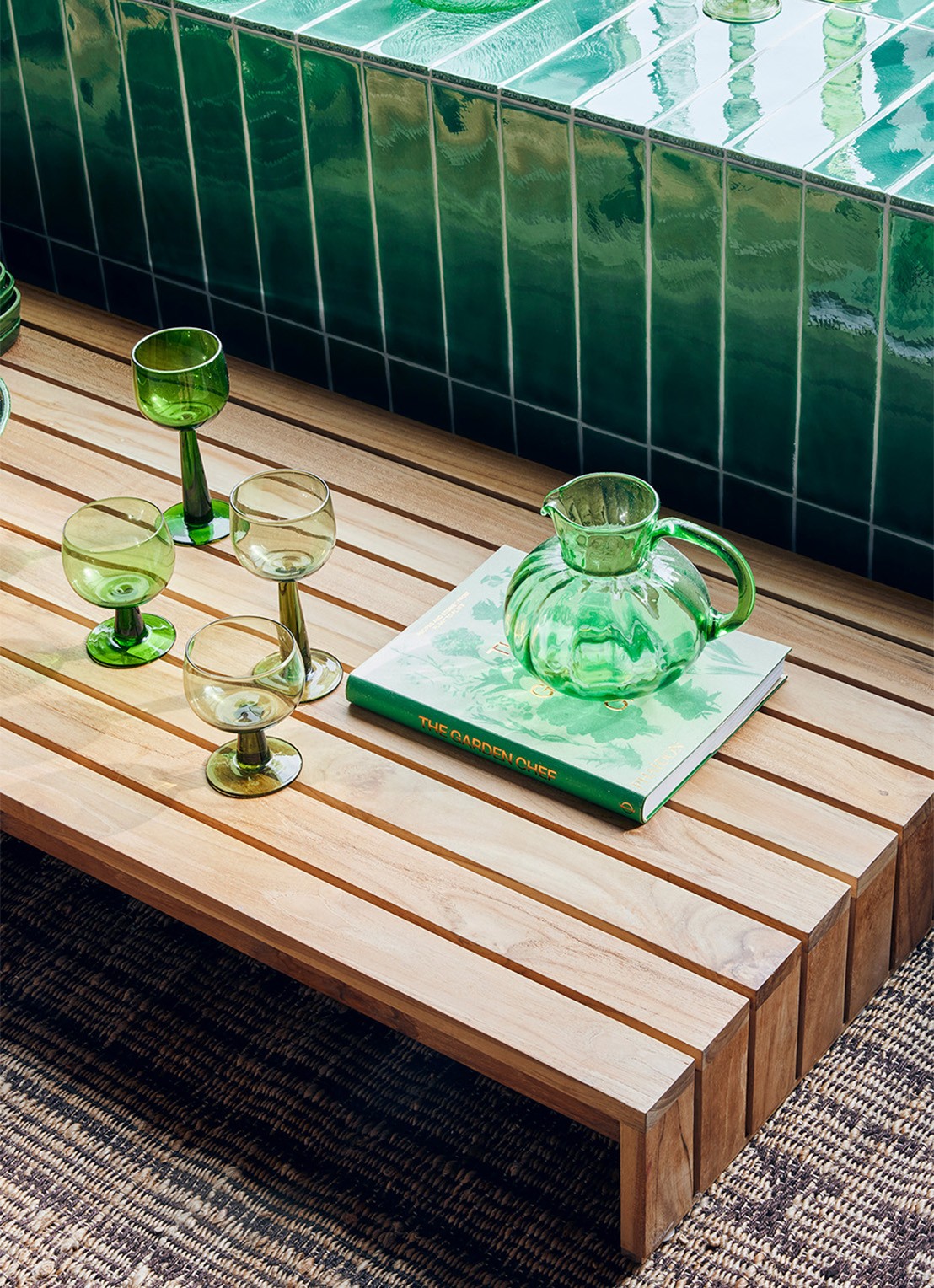 HKliving The Emeralds tall wijnglas set van 4 - detail 3 groen