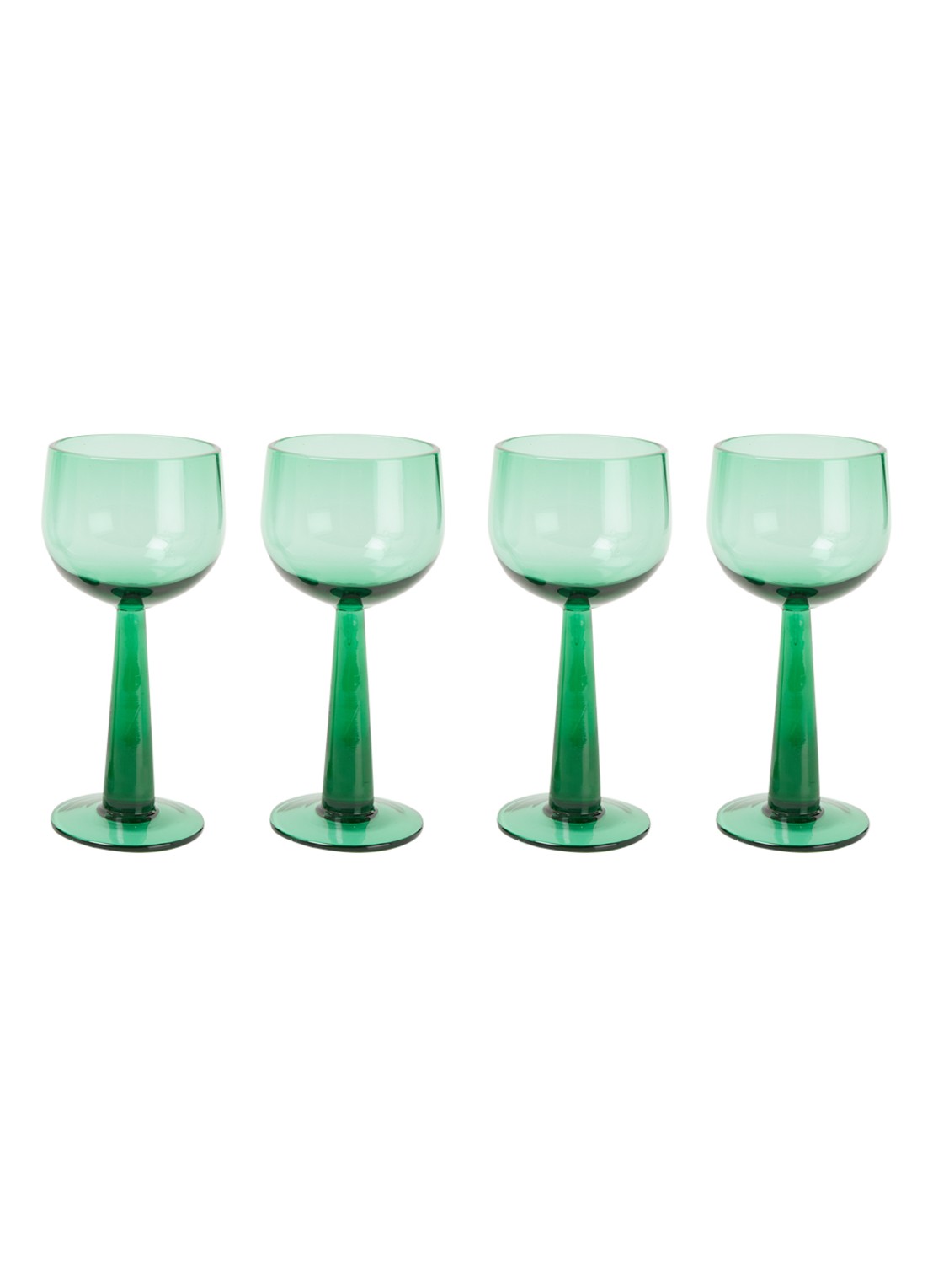 HKliving The Emeralds wijnglas 20 cl set van 4 - voorkant 3 groen
