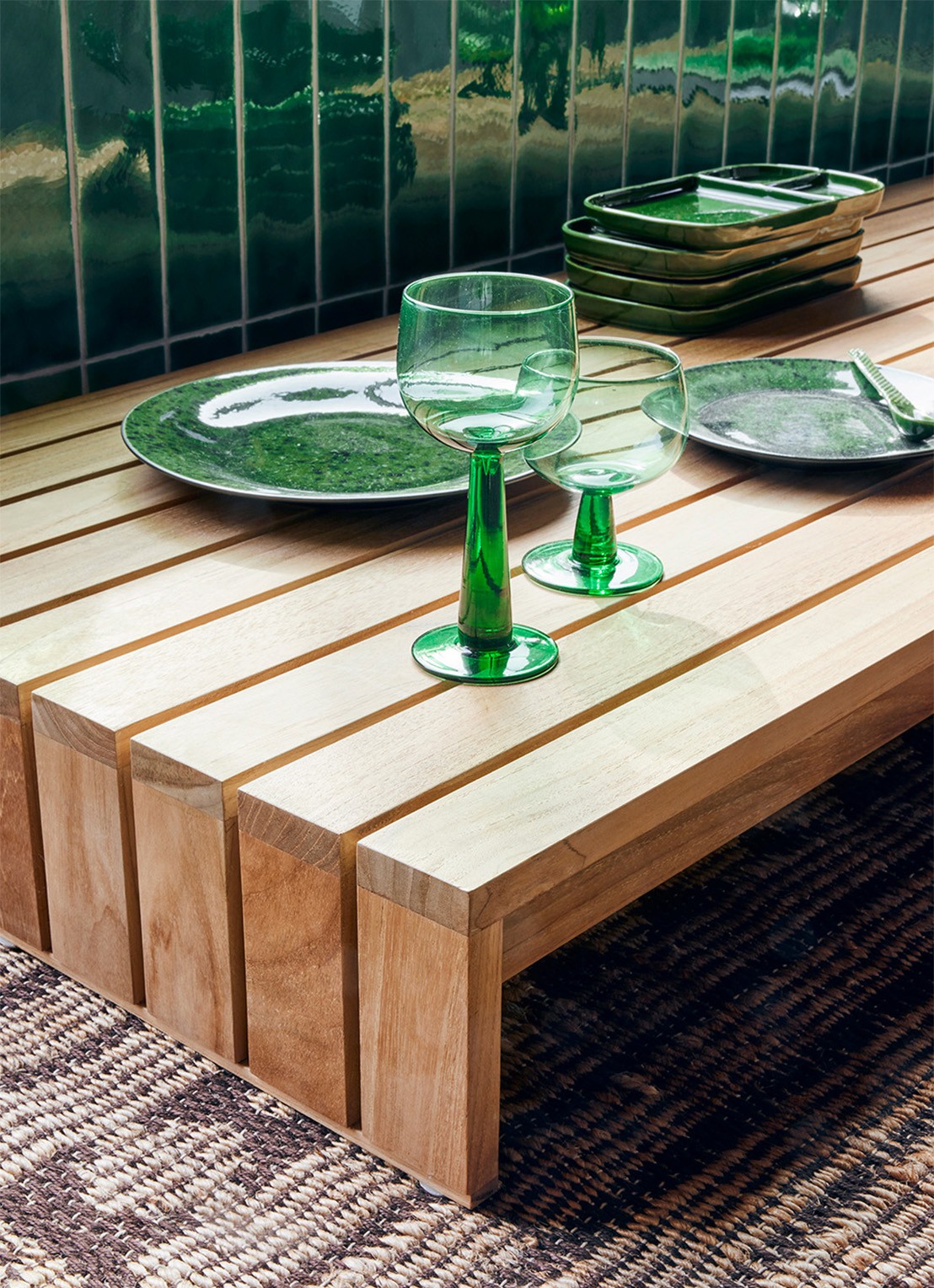 HKliving The Emerlads laag wijnglas set van 4 - detail 3 groen