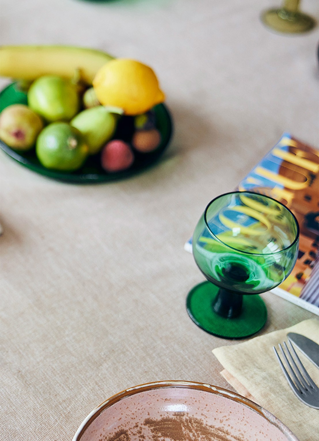 HKliving The Emerlads laag wijnglas set van 4 - detail 4 groen