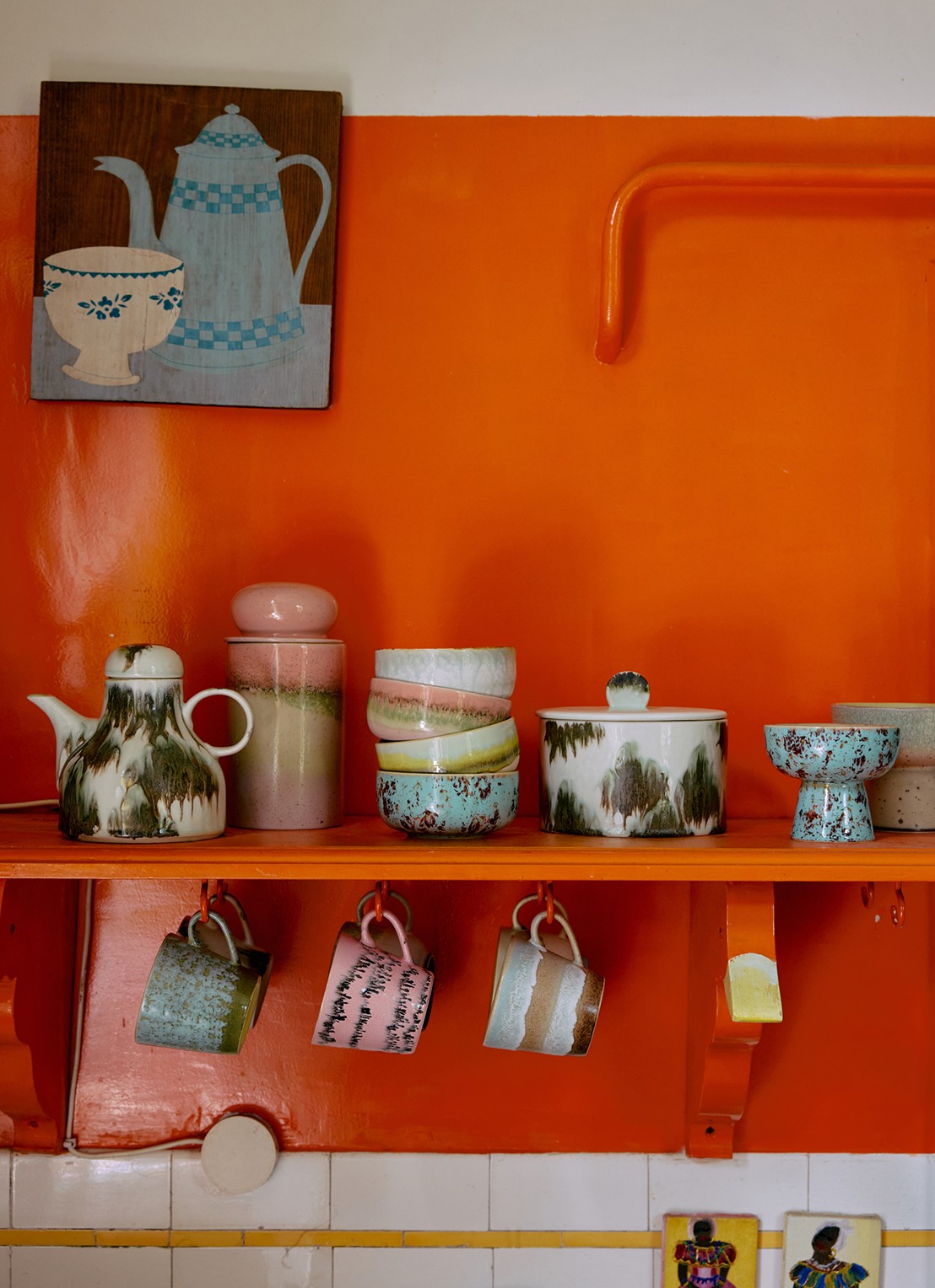 HKliving Tide koffiepot - detail 2 donkerblauw