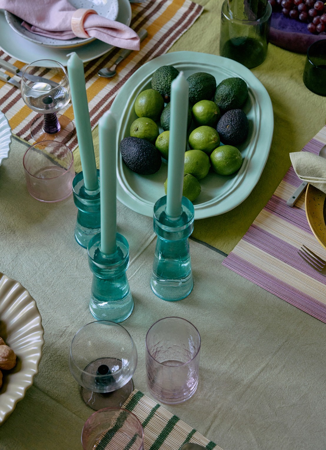 HKliving Tube longdrinkglas 40 cl - achterkant 3 zalmroze