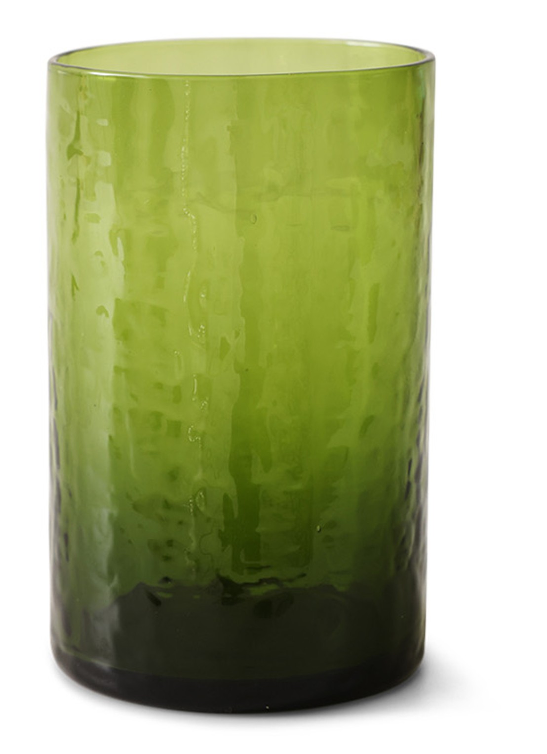 HKliving Tube longdrinkglas 40 cl - voorkant olijfgroen
