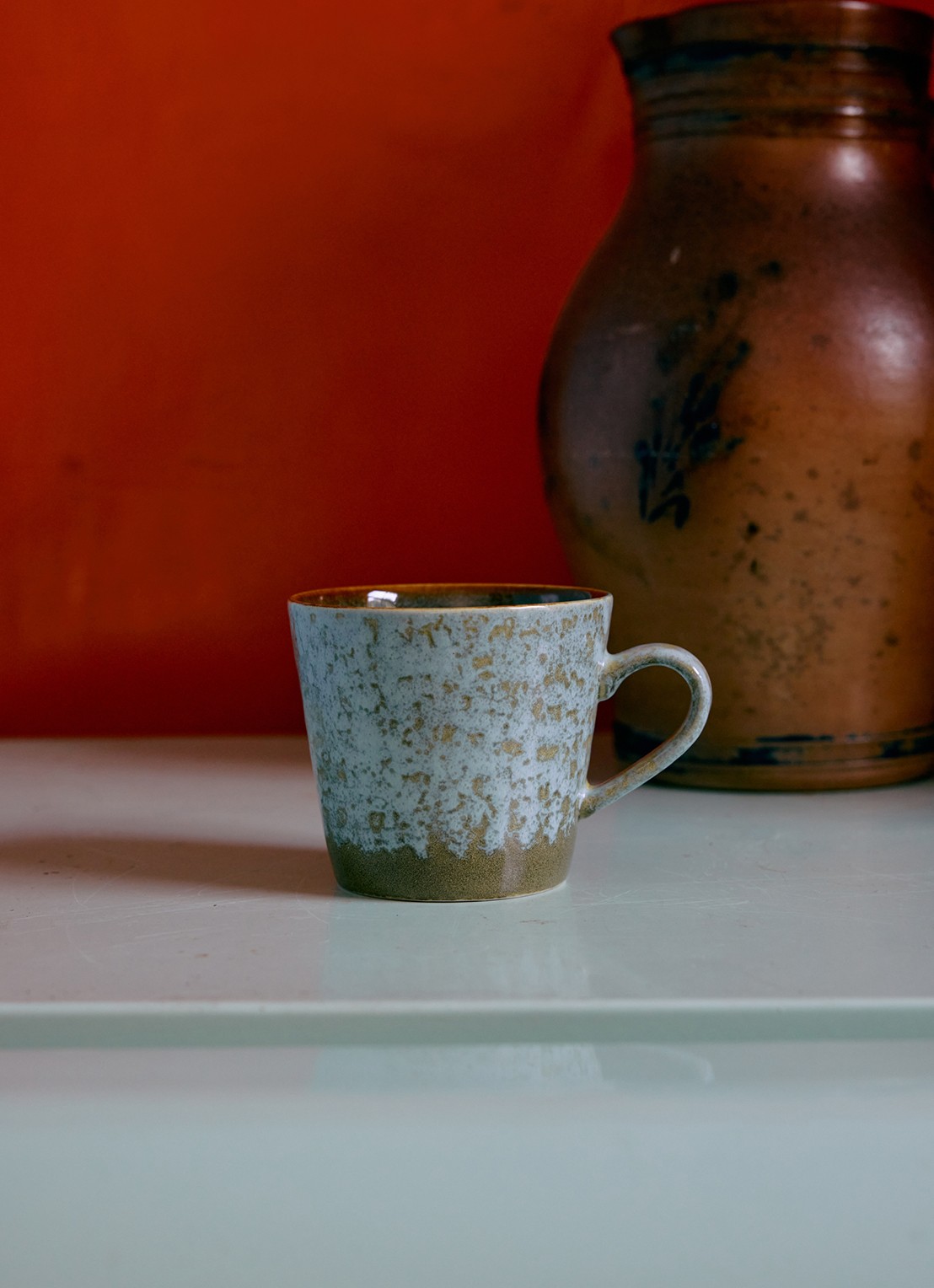 HKliving Verdigris cappuccino mok - voorkant 2 groen