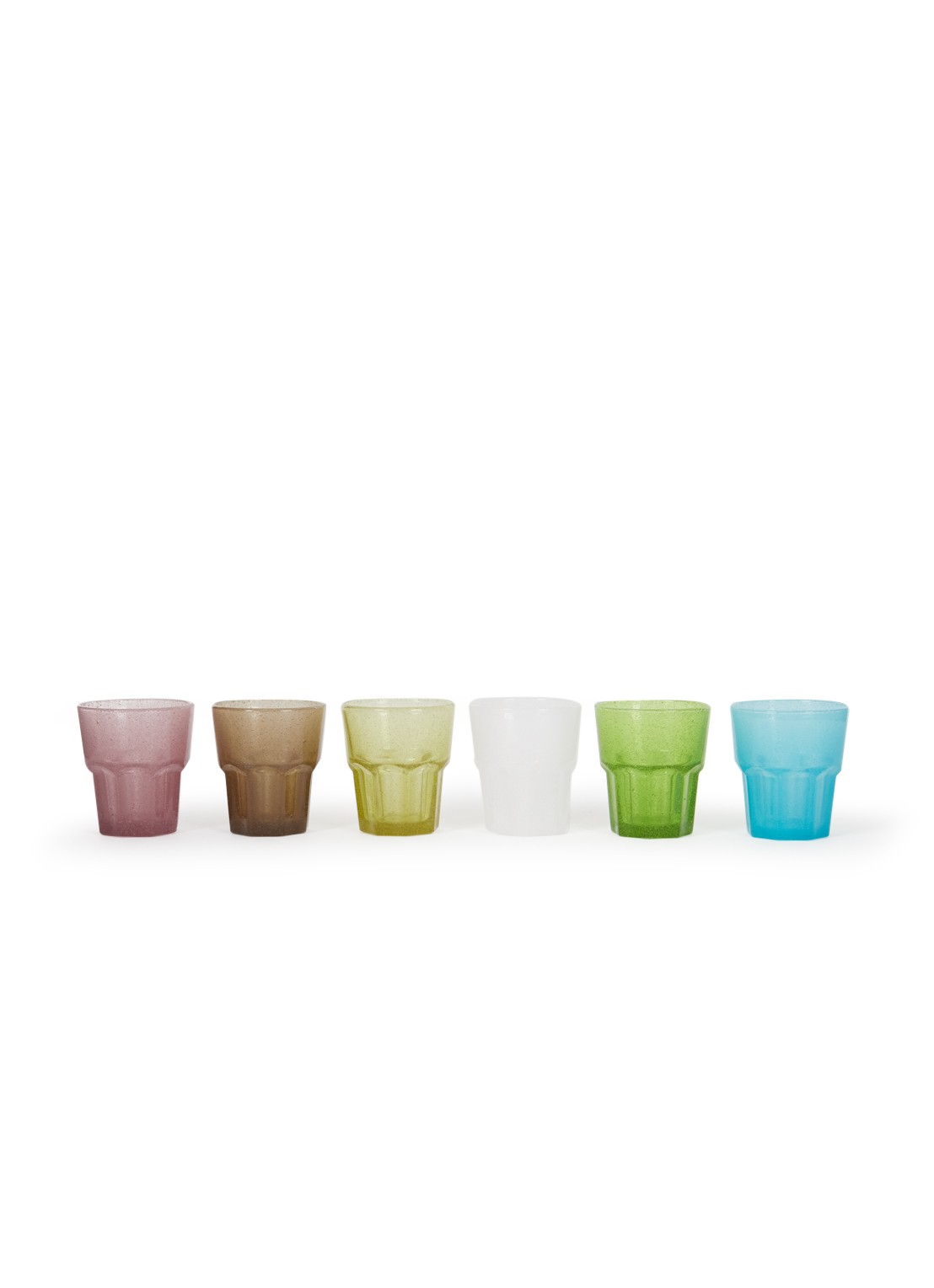 HKliving Waterglas set van 6 - voorkant multicolor