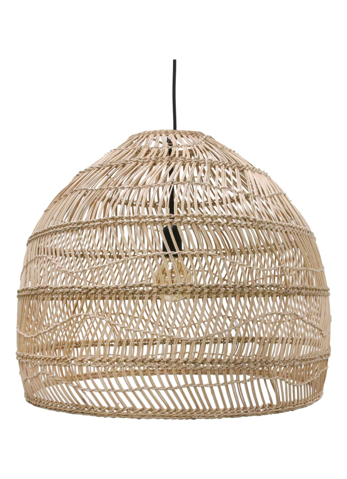 HKliving Wicker hanglamp medium - voorkant beige