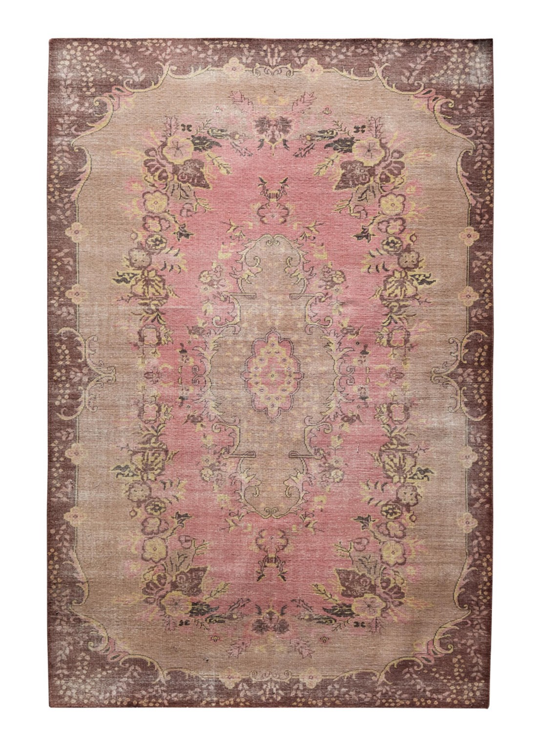 HKliving Wool Knotted vloerkleed 200 x 300 cm - voorkant roze