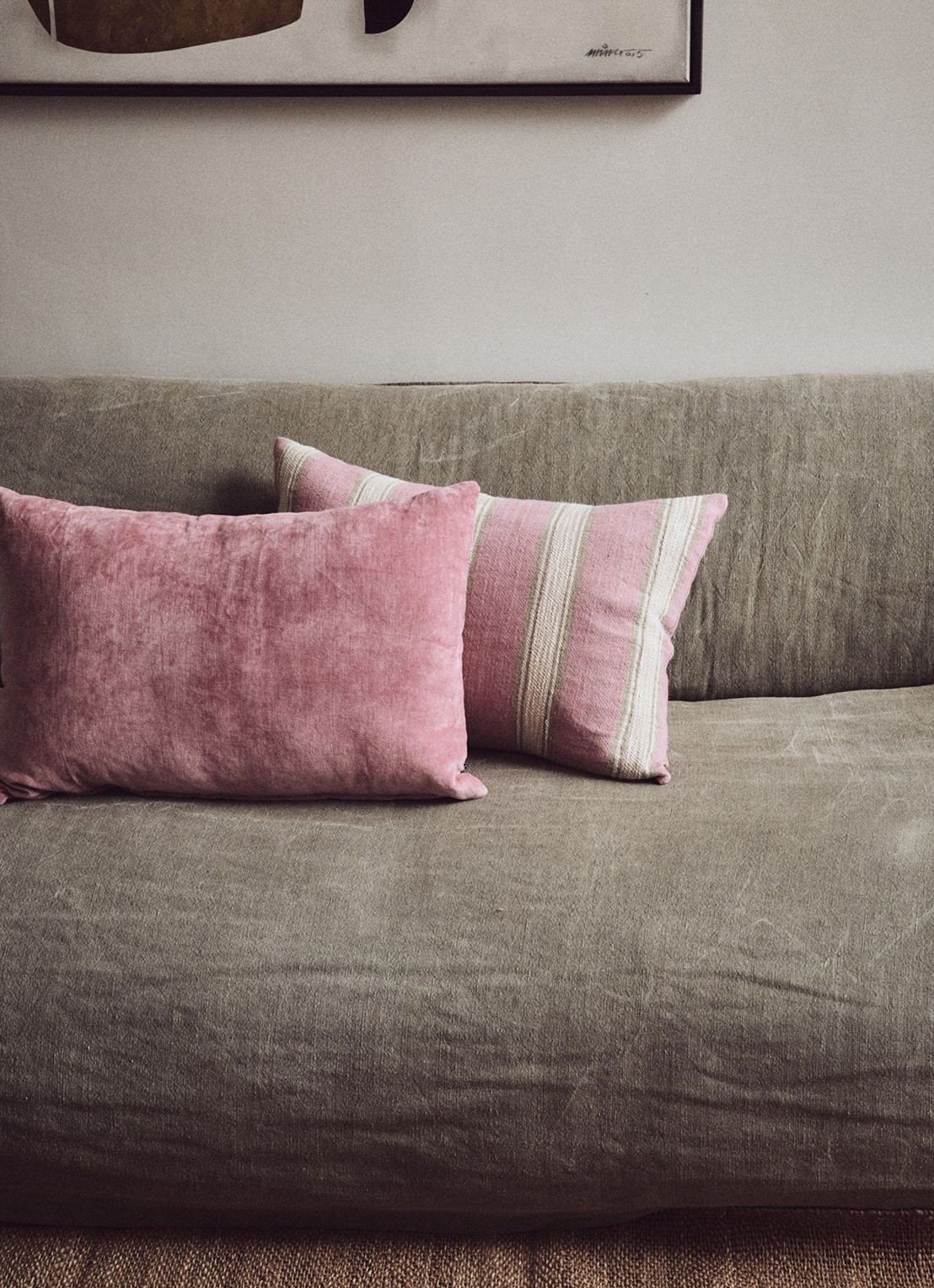 HKliving Woven Sierkussen 40 x 60 cm - detail 5 roze