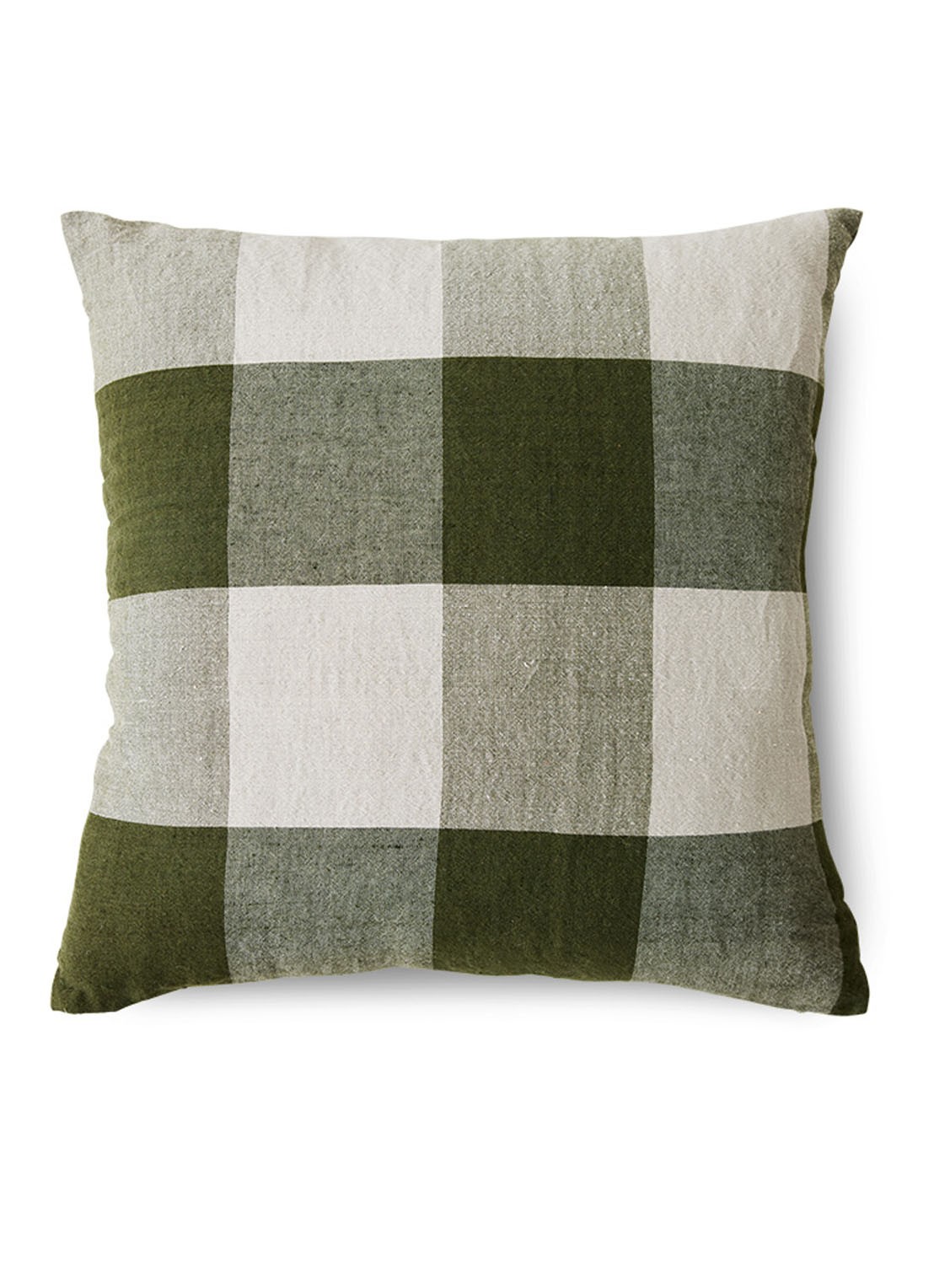 HKliving Woven sierkussen 50 x 50 cm - voorkant legergroen