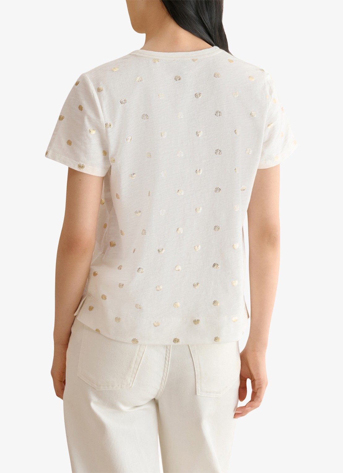 Hobbs Adaline T-shirt met print - achterkant 6 gebroken wit