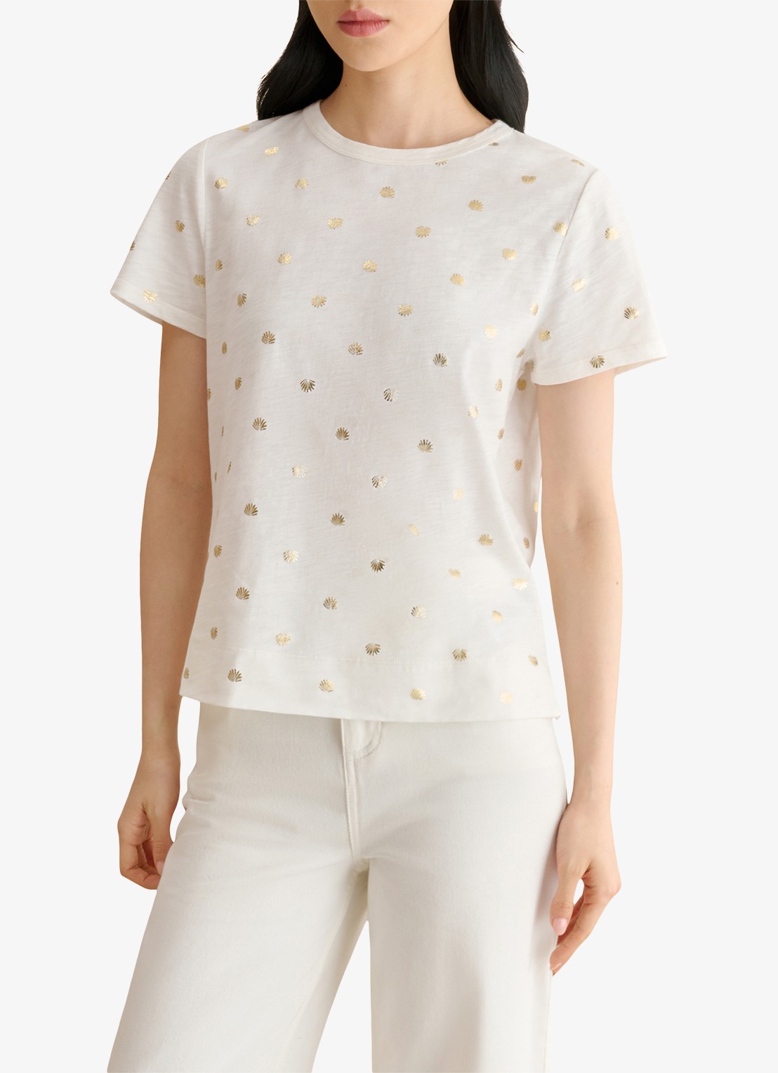 Hobbs Adaline T-shirt met print - detail 3 gebroken wit