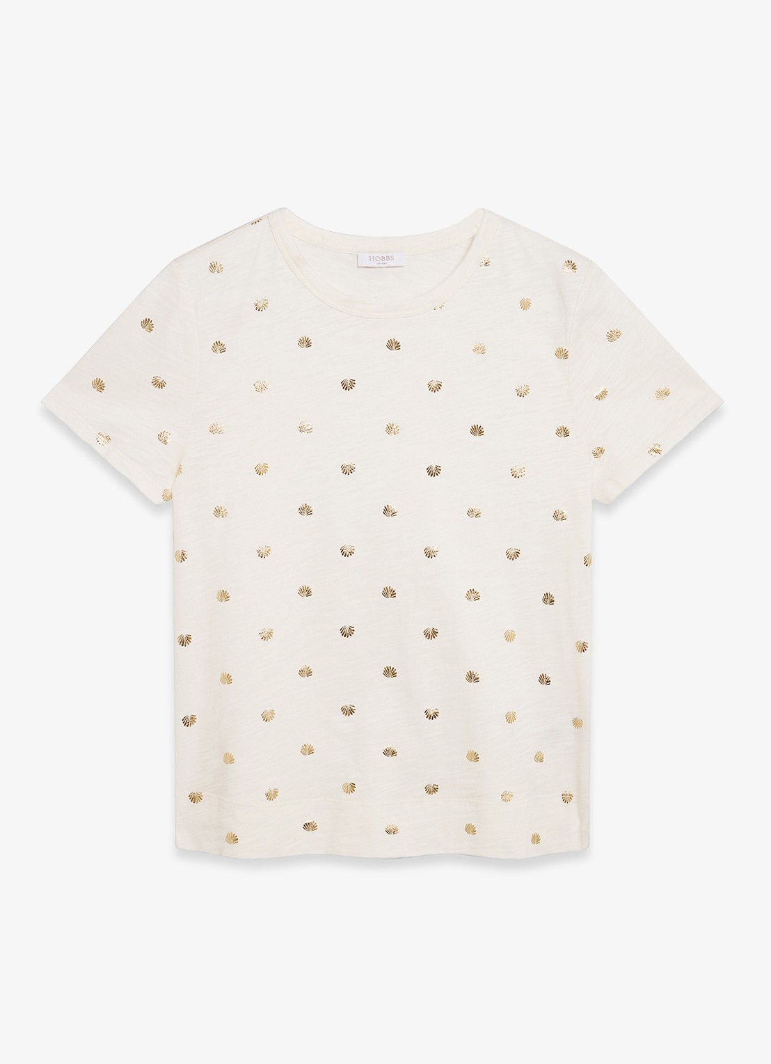 Hobbs Adaline T-shirt met print - voorkant gebroken wit