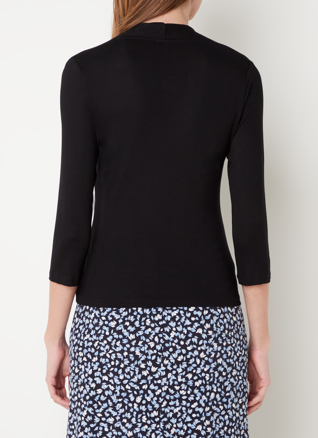 Hobbs Aimee top met V-hals en driekwart mouw - achterkant 4 zwart