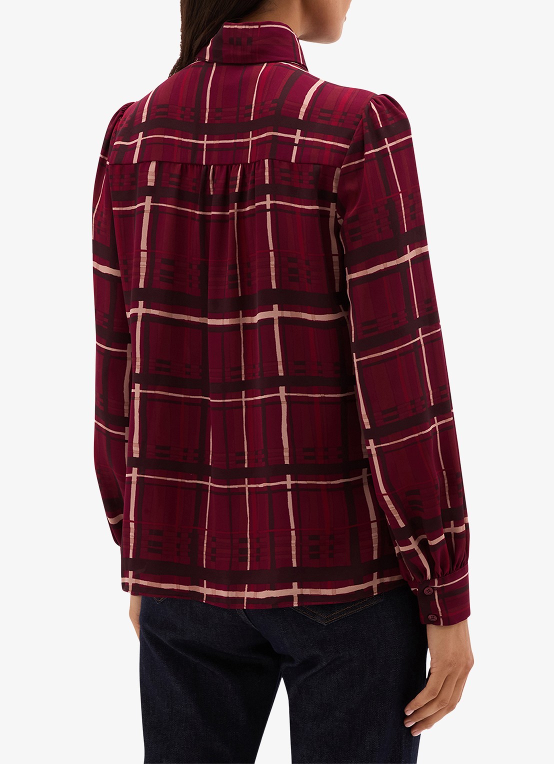 Hobbs Aisha blouse met strikdetail - achterkant 5 rood
