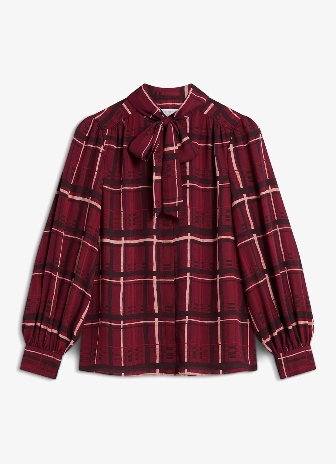 Hobbs Aisha blouse met strikdetail - voorkant 6 rood