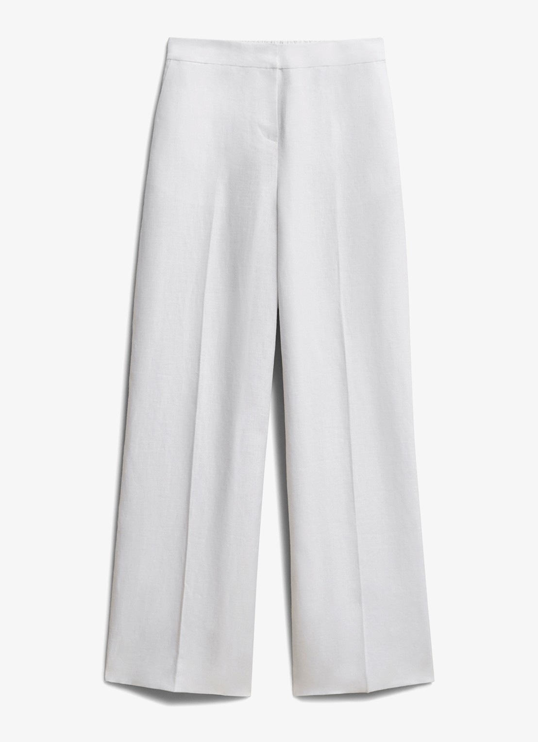Hobbs Alessia mid waist wide fit pantalon van linnen - voorkant 5 wit