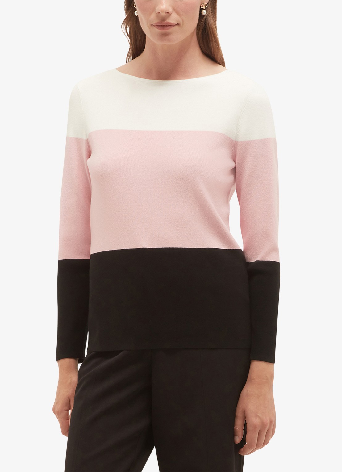 Hobbs Alice fijngebreide trui met colour blocking - detail 4 multicolor
