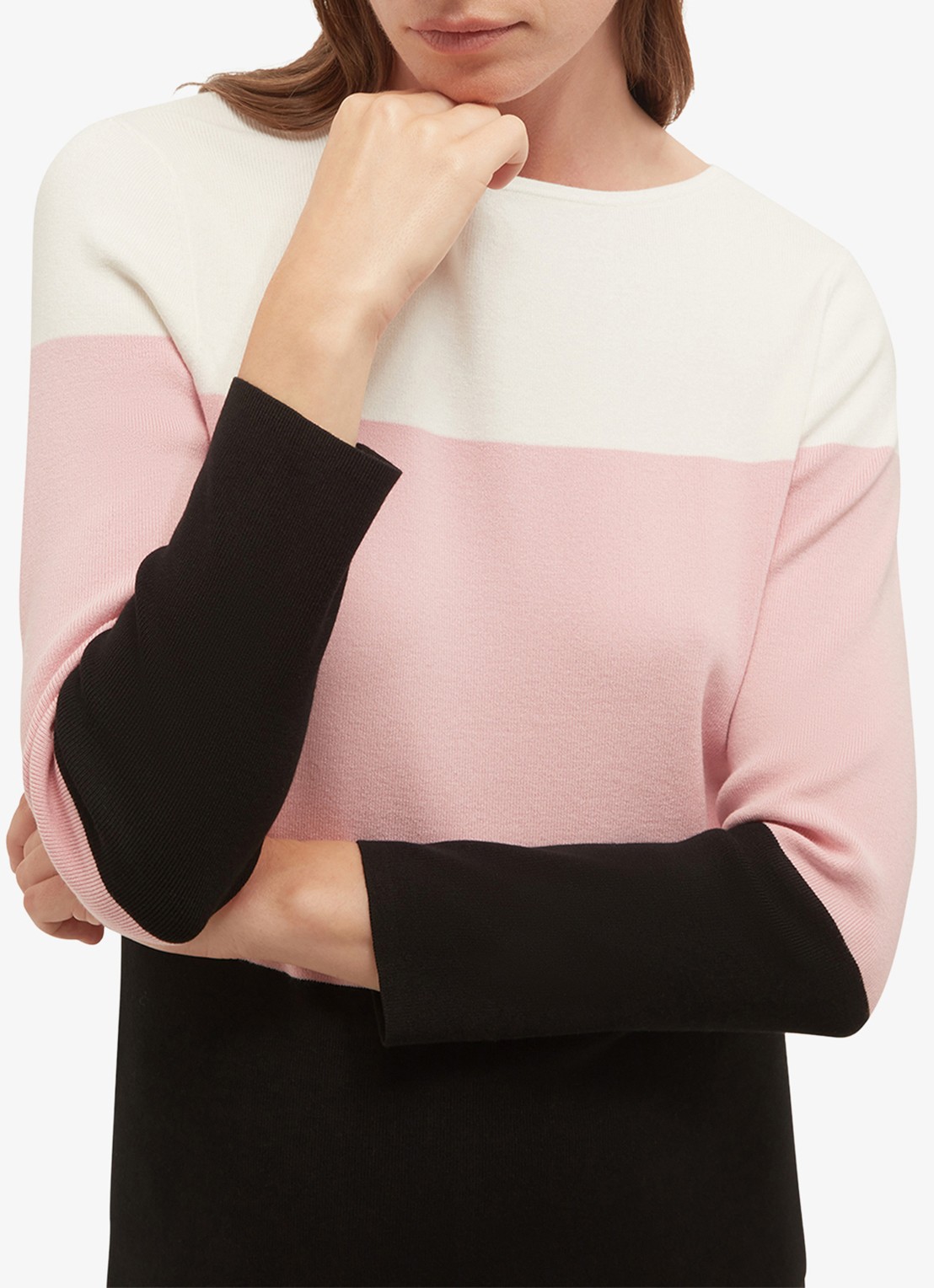 Hobbs Alice fijngebreide trui met colour blocking - detail 5 multicolor