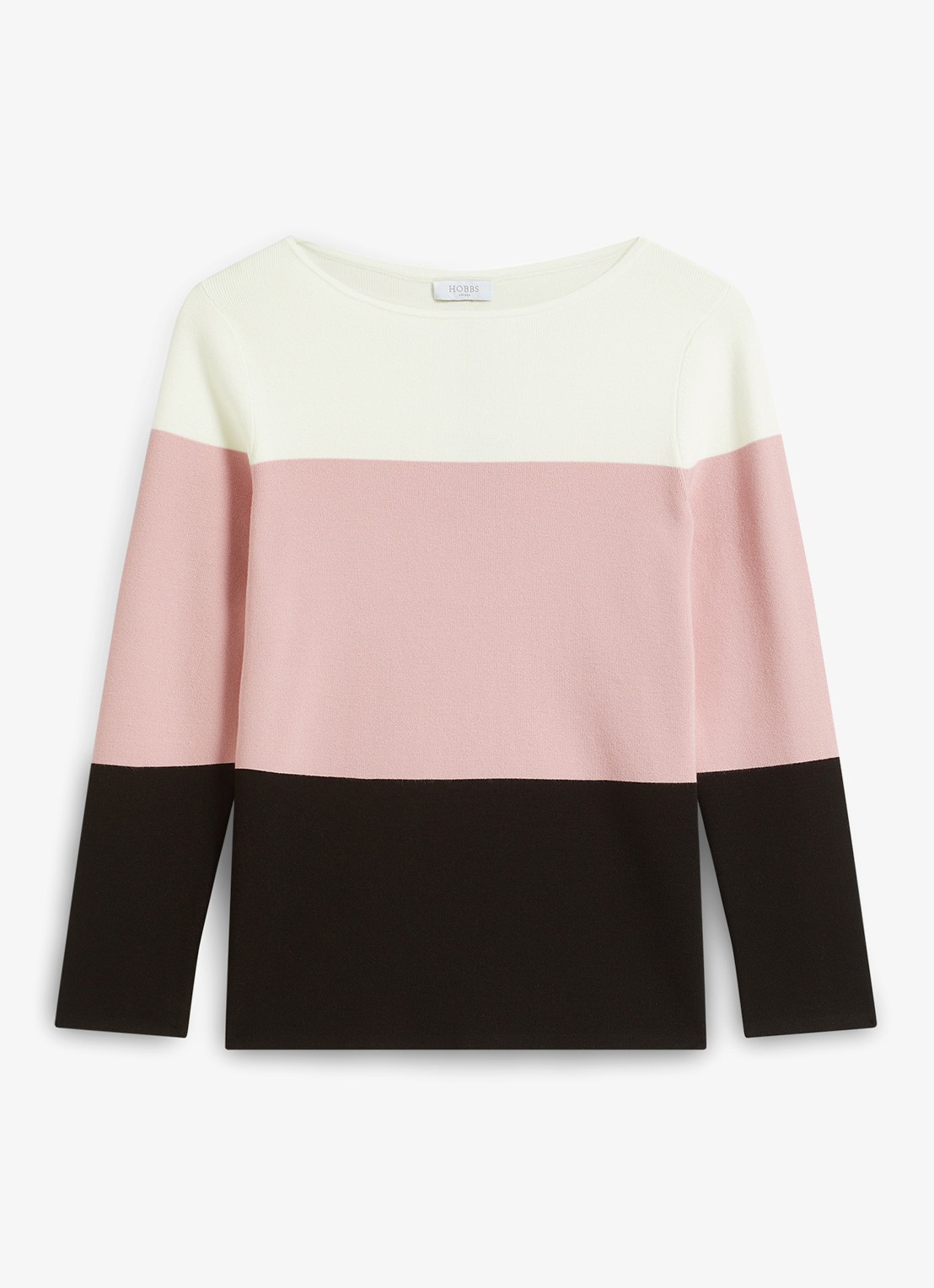 Hobbs Alice fijngebreide trui met colour blocking - voorkant multicolor