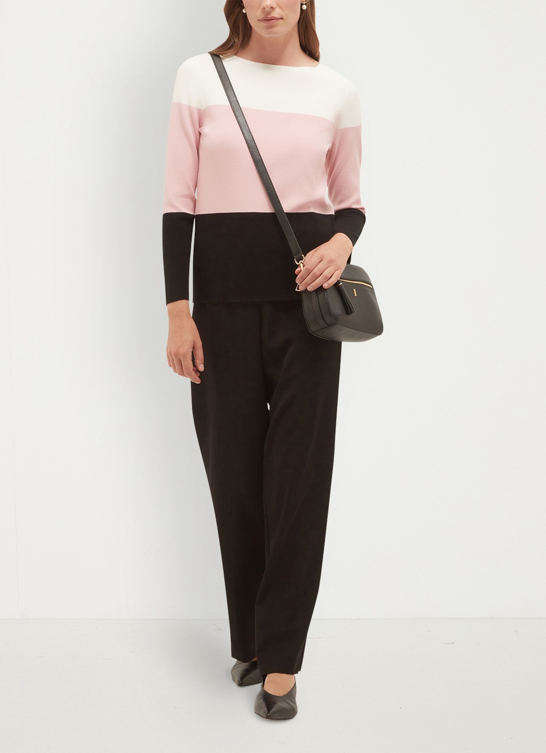 Hobbs Alice fijngebreide trui met colour blocking - voorkant 2 multicolor