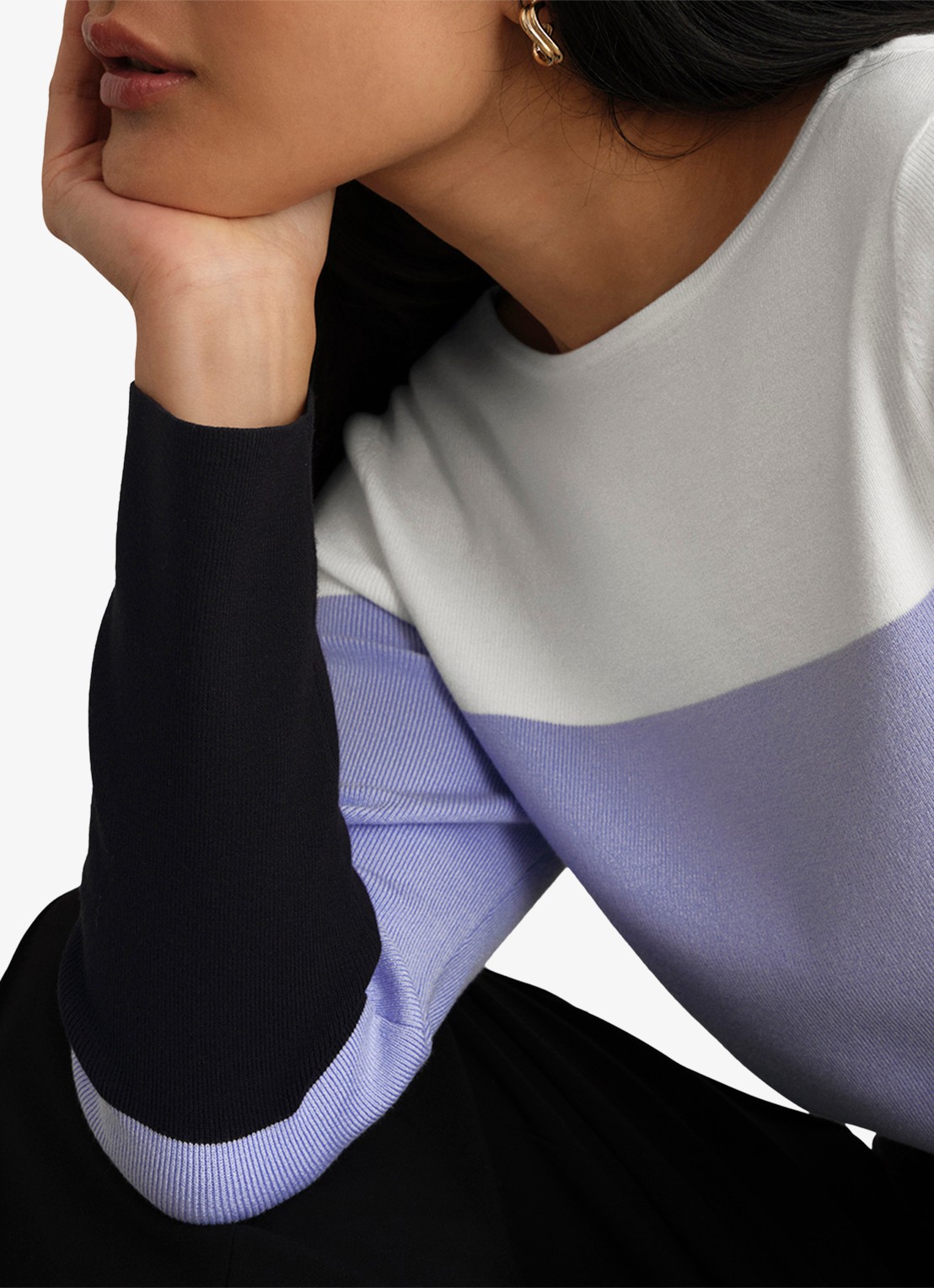 Hobbs Alice fijngebreide trui met stretch - detail 4 lavendel