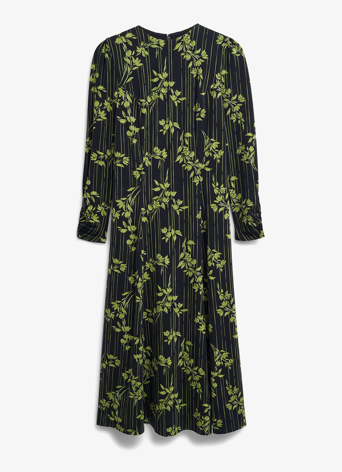 Hobbs Alison midi jurk met bloemenprint - voorkant 2 groen