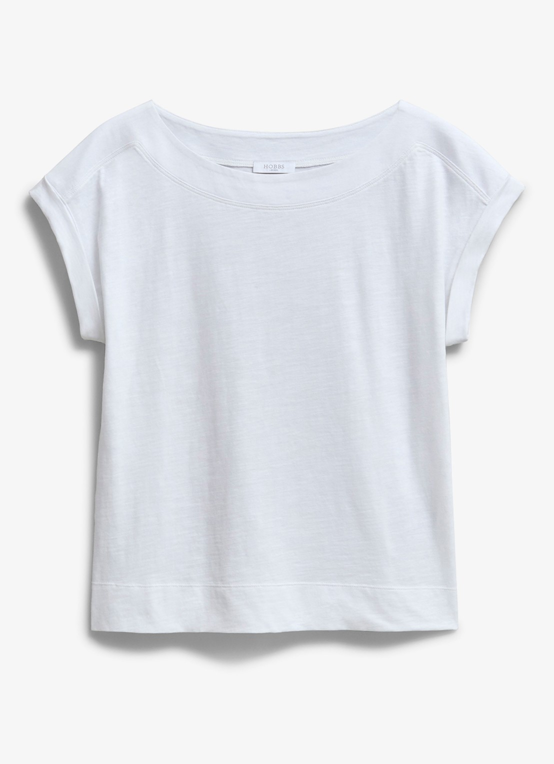 Hobbs Alycia T-shirt met boothals - voorkant 4 wit