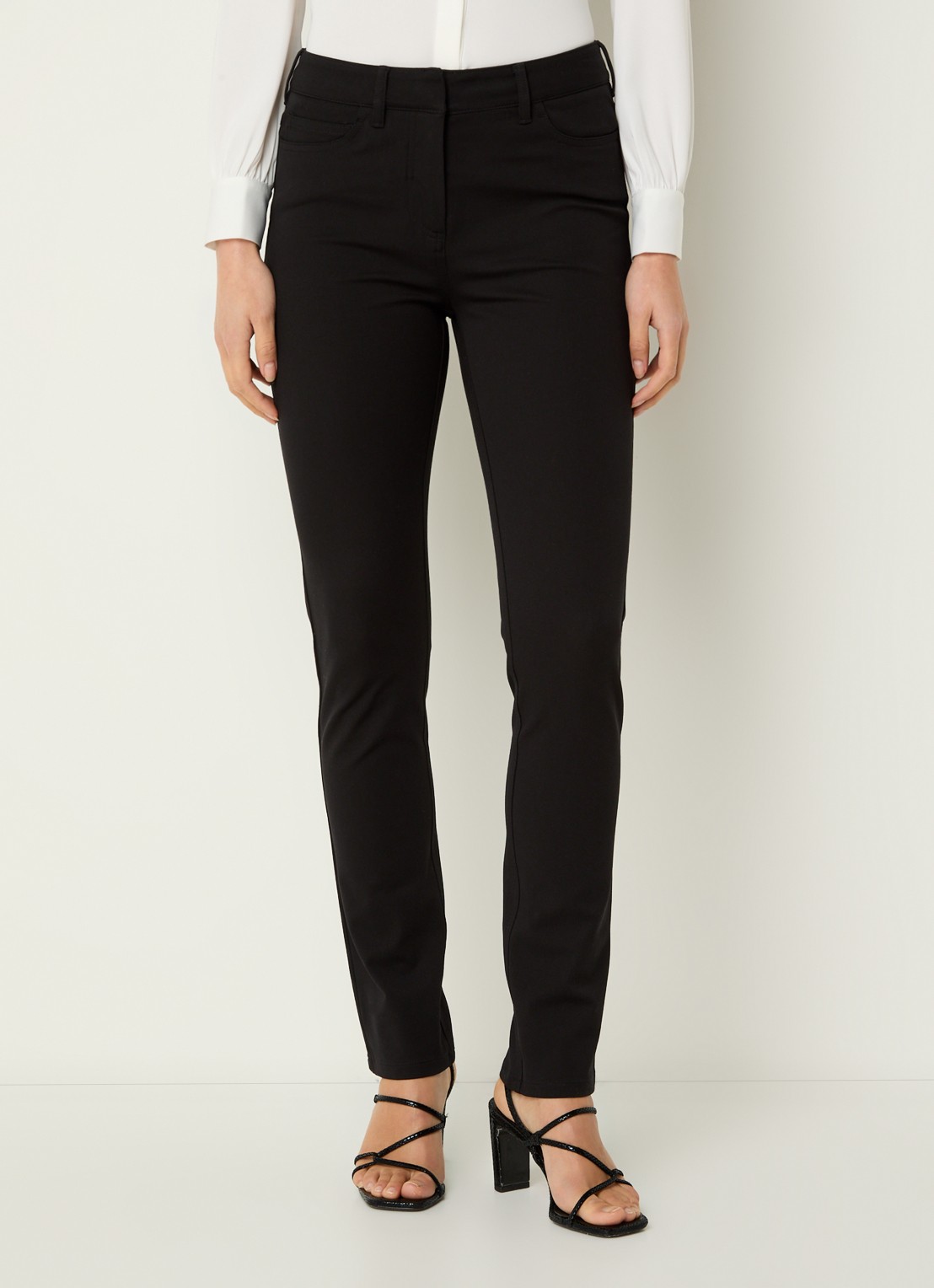 Hobbs Amanda high waist skinny jeans met gekleurde wassing - detail 4 zwart