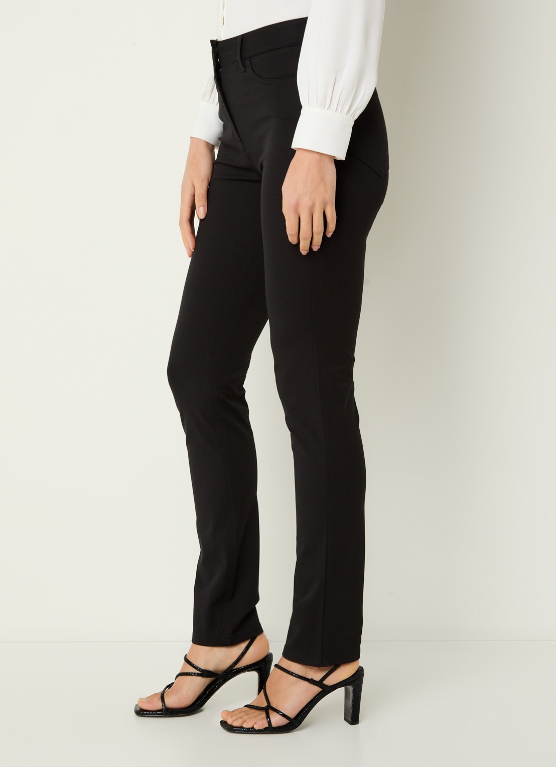 Hobbs Amanda high waist skinny jeans met gekleurde wassing - detail 5 zwart