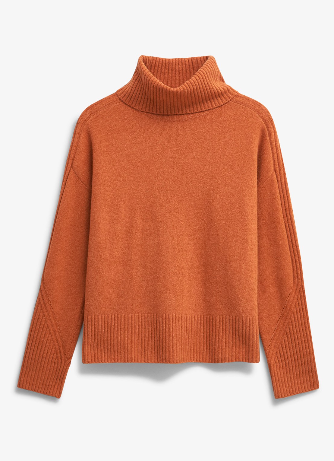 Hobbs Amber fijngebreide trui met col - voorkant orange
