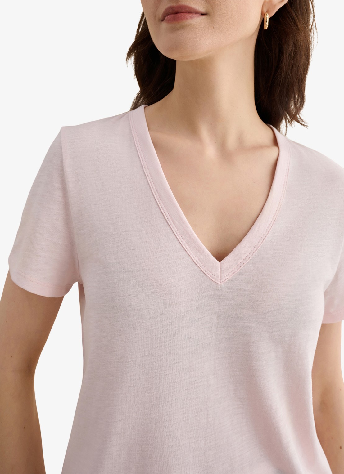 Hobbs Arianna T-shirt met V-hals - detail 2 roze