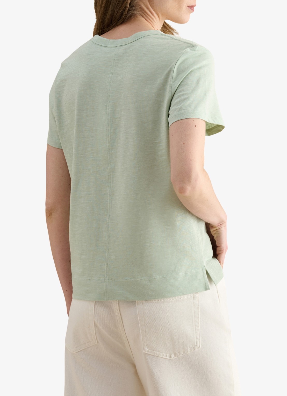 Hobbs Arianna T-shirt met V-hals - achterkant groen