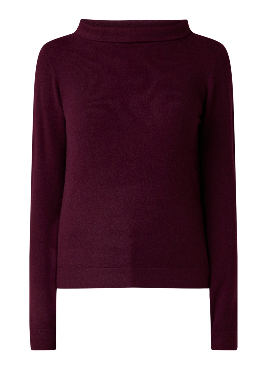 Hobbs Audrey fijngebreide pullover in kasjmierblend met lage col - voorkant 3 brons