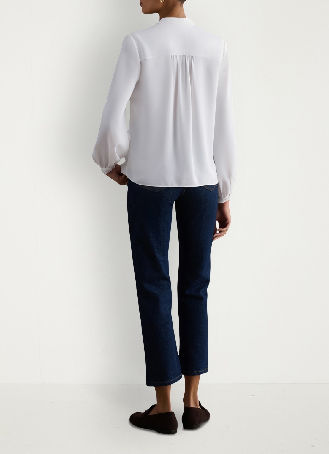 Hobbs Blair blouse met pofmouw - achterkant 4 ivoor