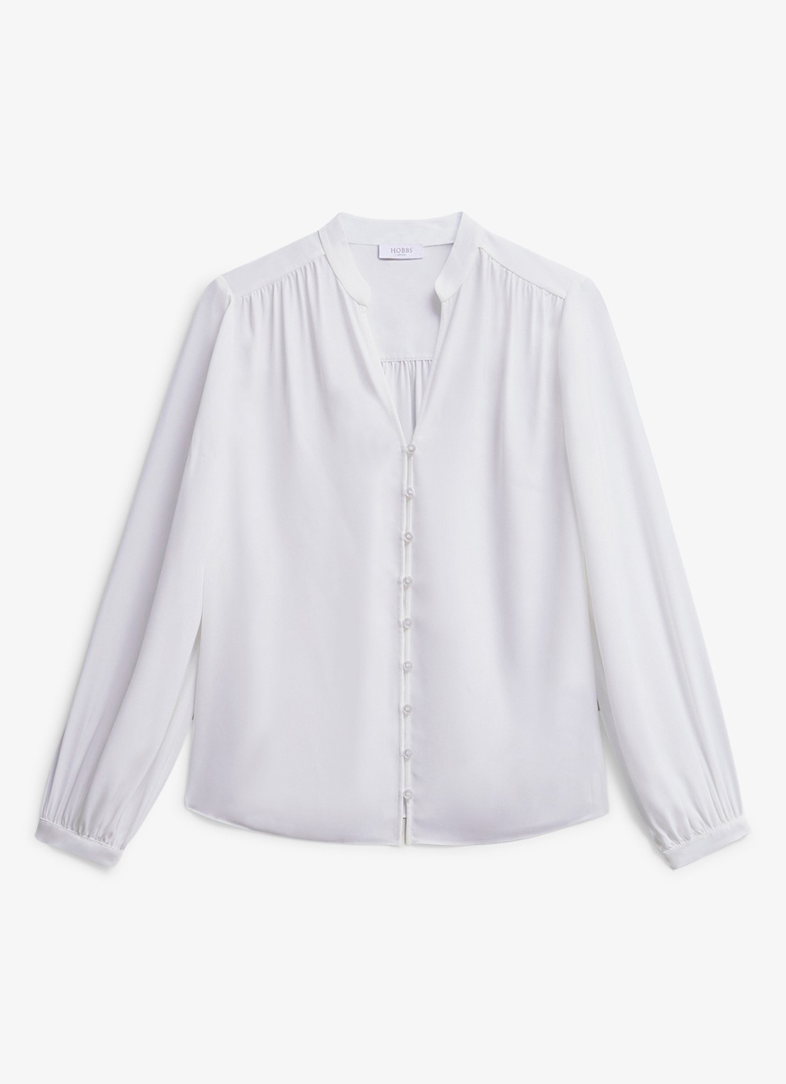 Hobbs Blair blouse met pofmouw - voorkant 5 ivoor