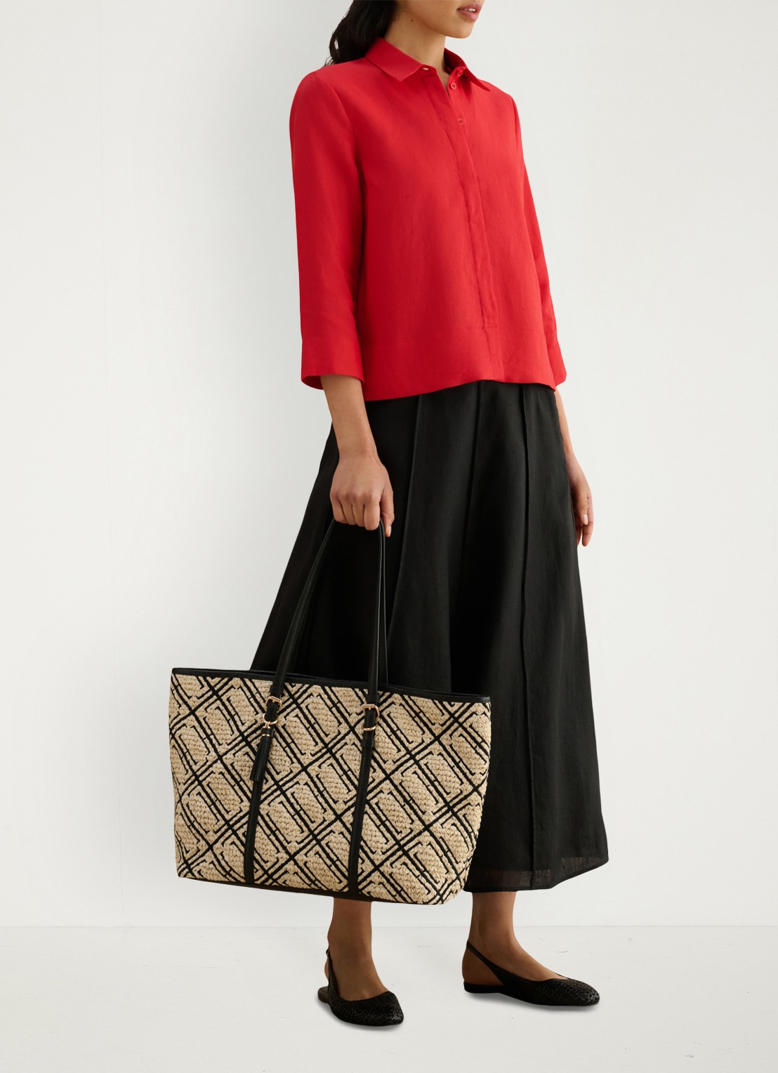 Hobbs Blouse met kraag - voorkant 2 rood