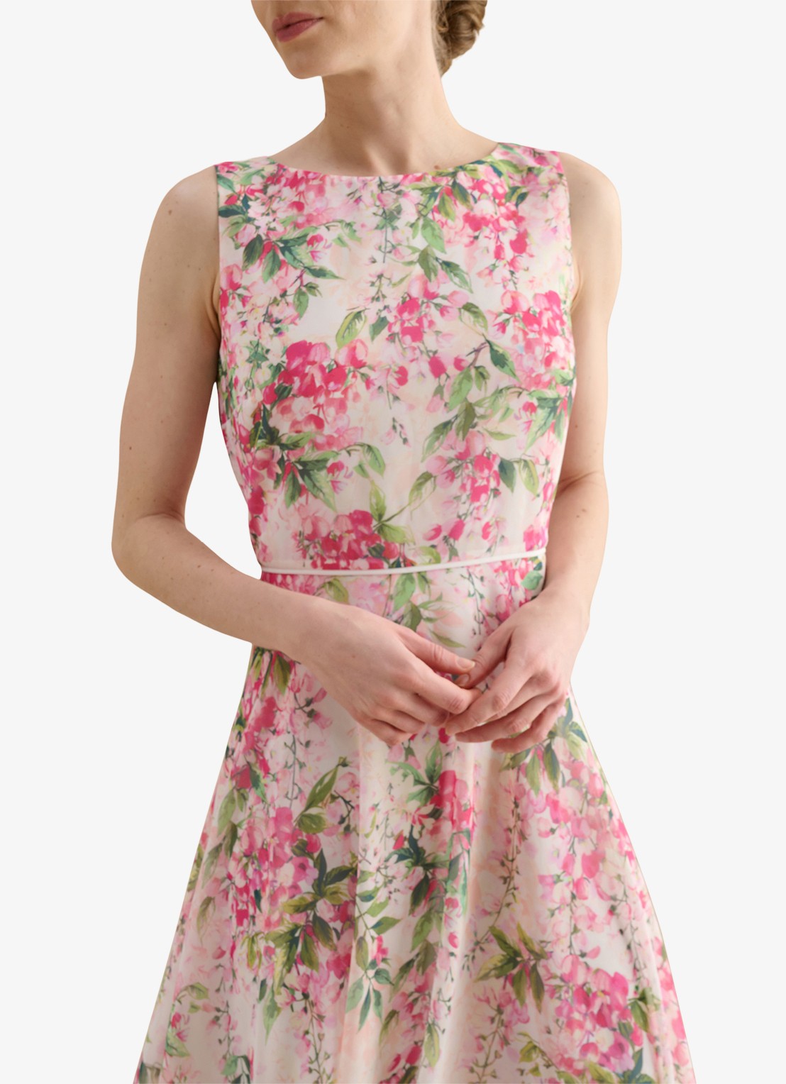 Hobbs Carly midi jurk met bloemenprint - detail 4 roze