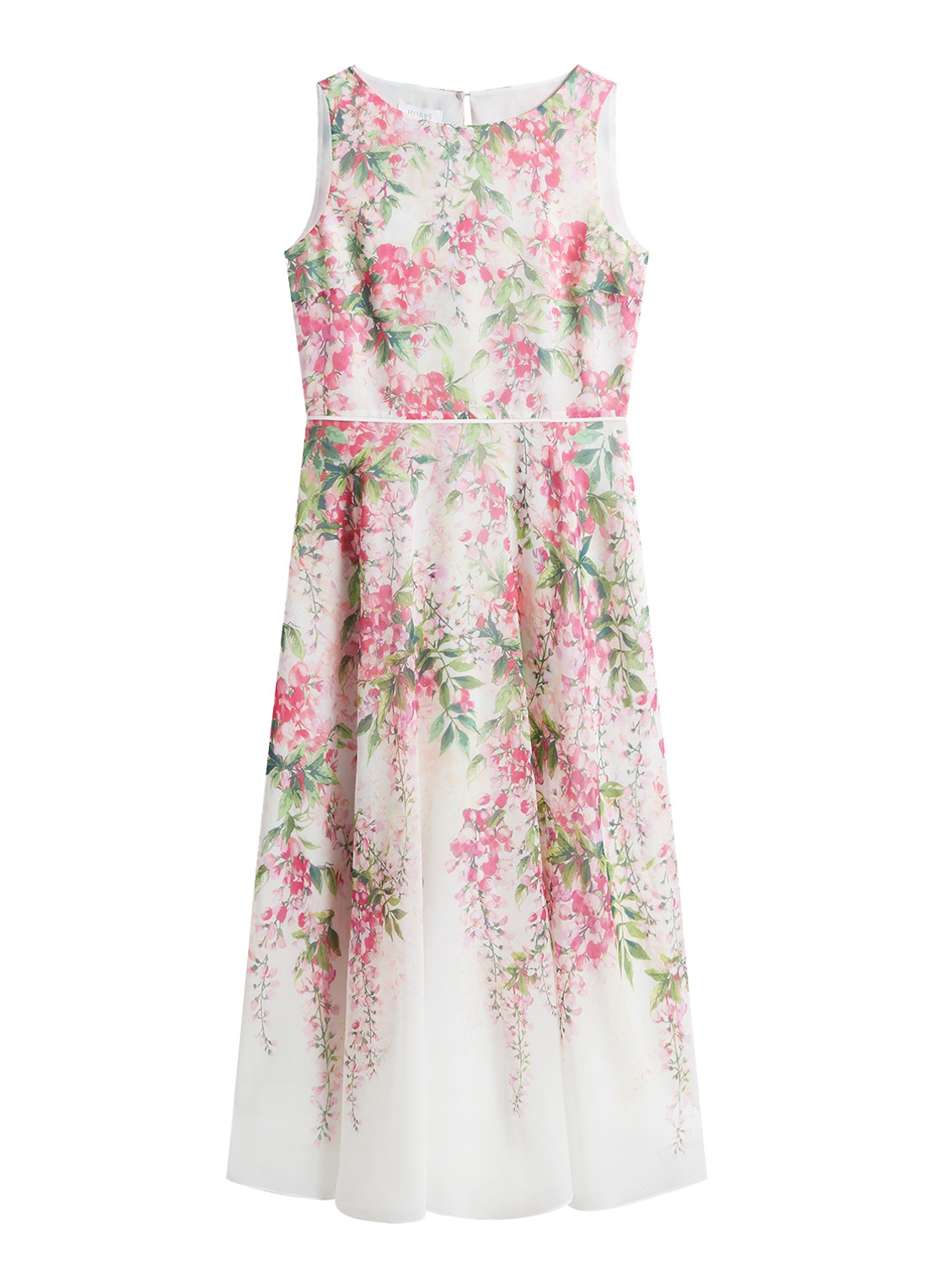 Hobbs Carly midi jurk met bloemenprint - voorkant 2 roze
