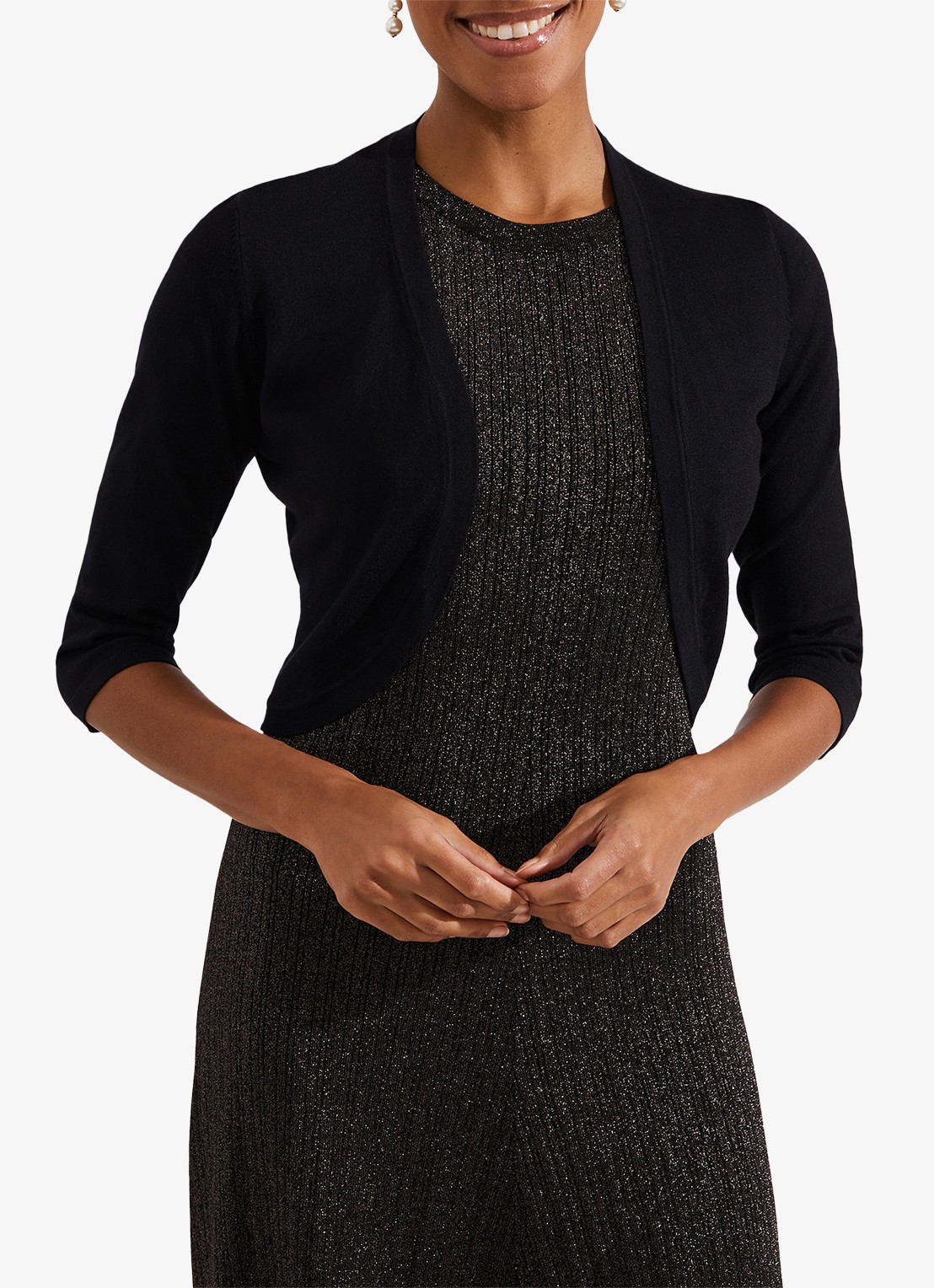 Hobbs Carrie bolero met stretch - detail 6 zwart