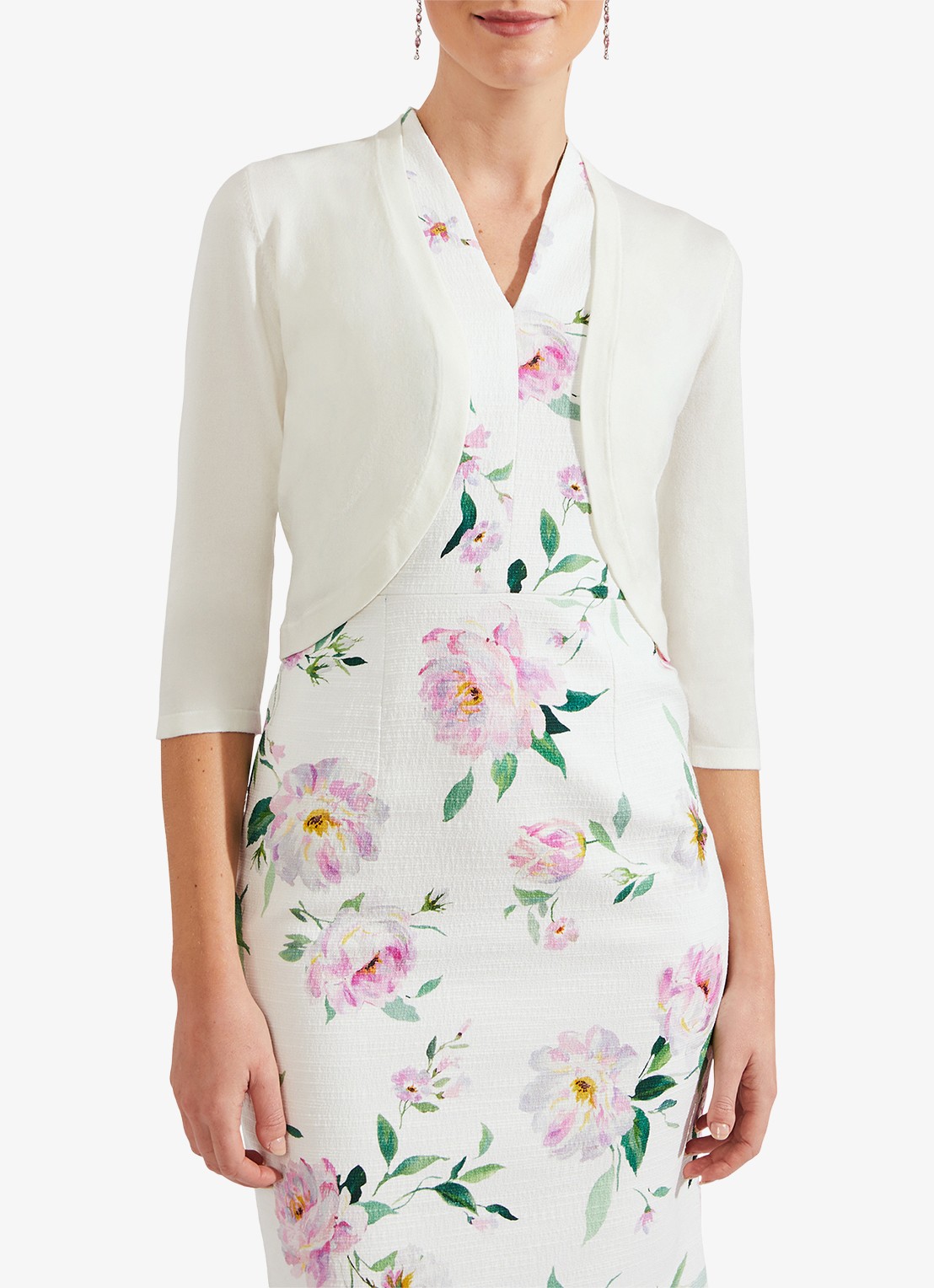 Hobbs Carrie bolero met stretch - detail 3 ivoor